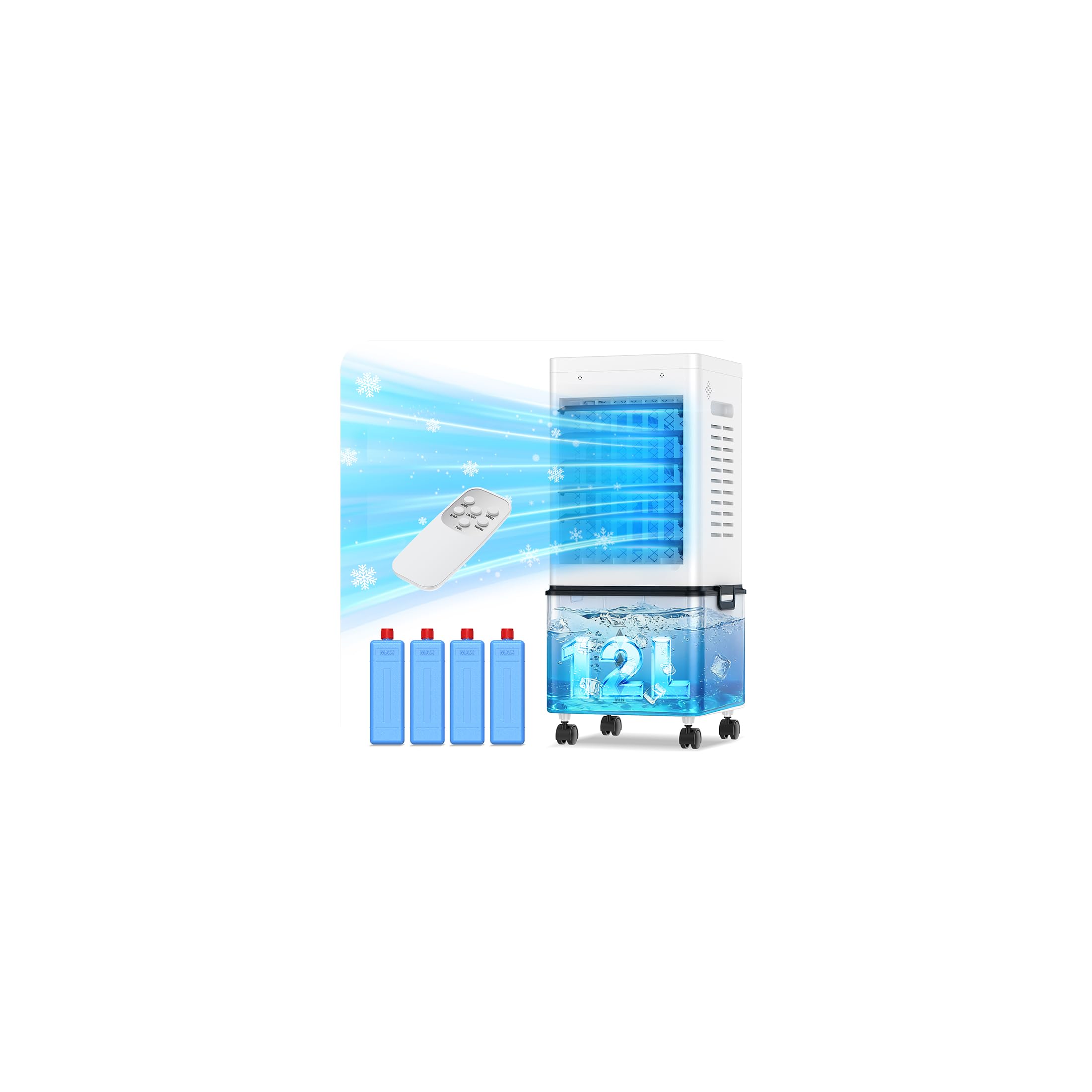 Source photograph for Pallet – Portable Air Conditioners – Mobile Air Conditioner, 12-Litre Tank, Remote Control, Oscillation, Timer