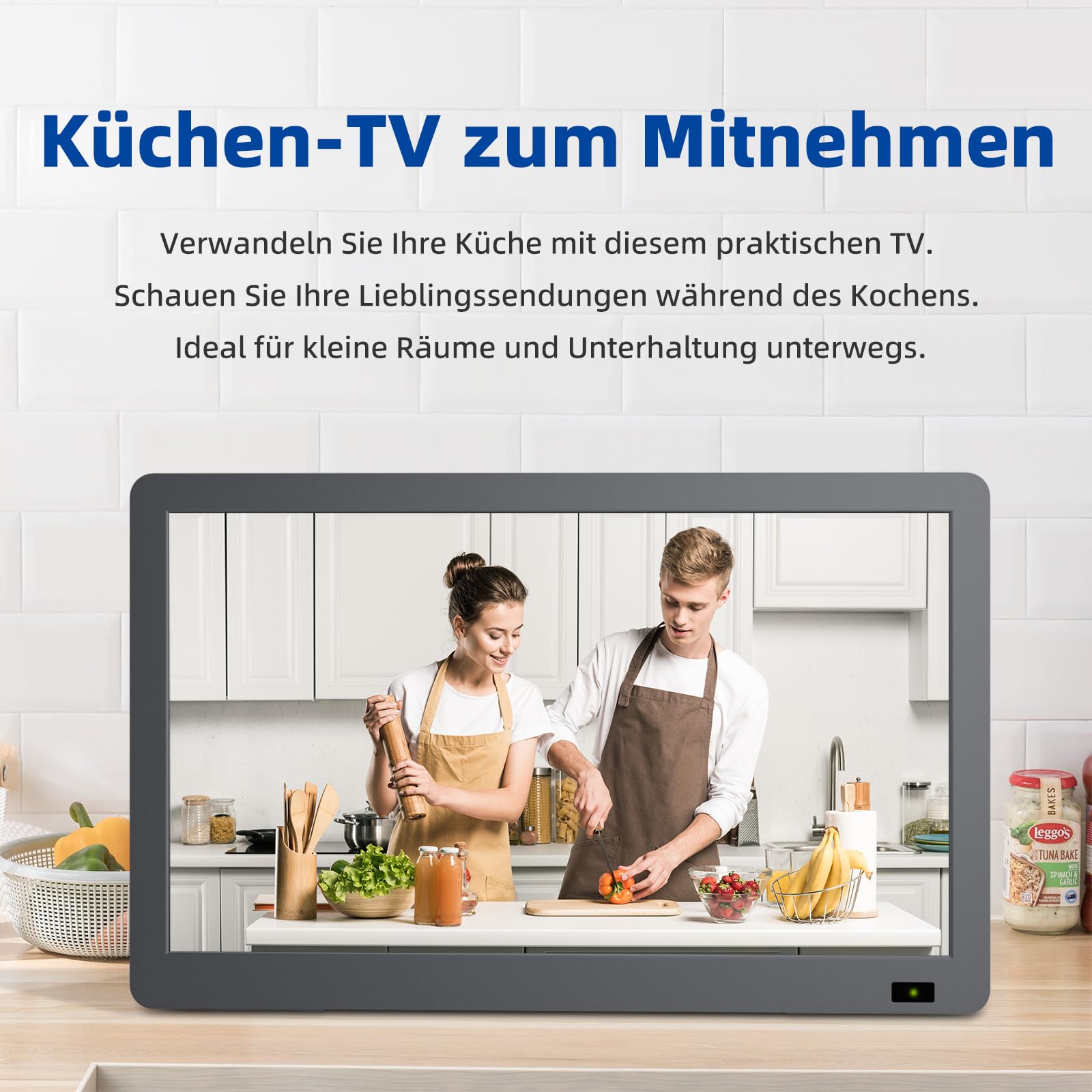 Portable LCD TV DVB-T2 Battery-Powered with Antenna – 14.3in – DESOBRY