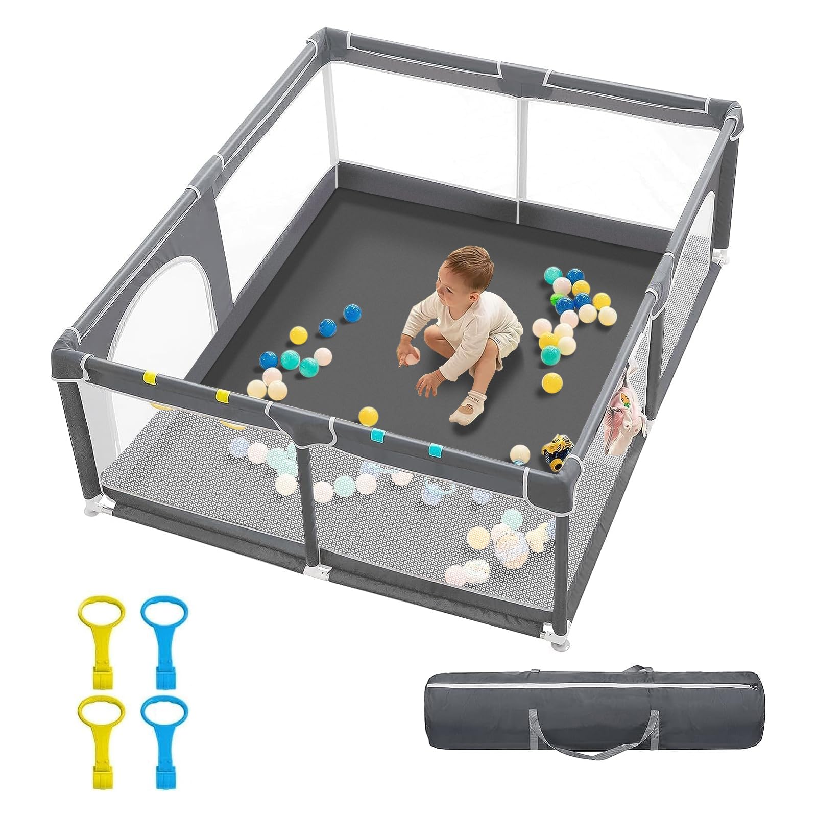 Derimkcoa Baby Playpen Large Play Pen Babies And Toddlers Safety Baby Derimkcoa baby playpen large play pen babies and toddlers safety baby