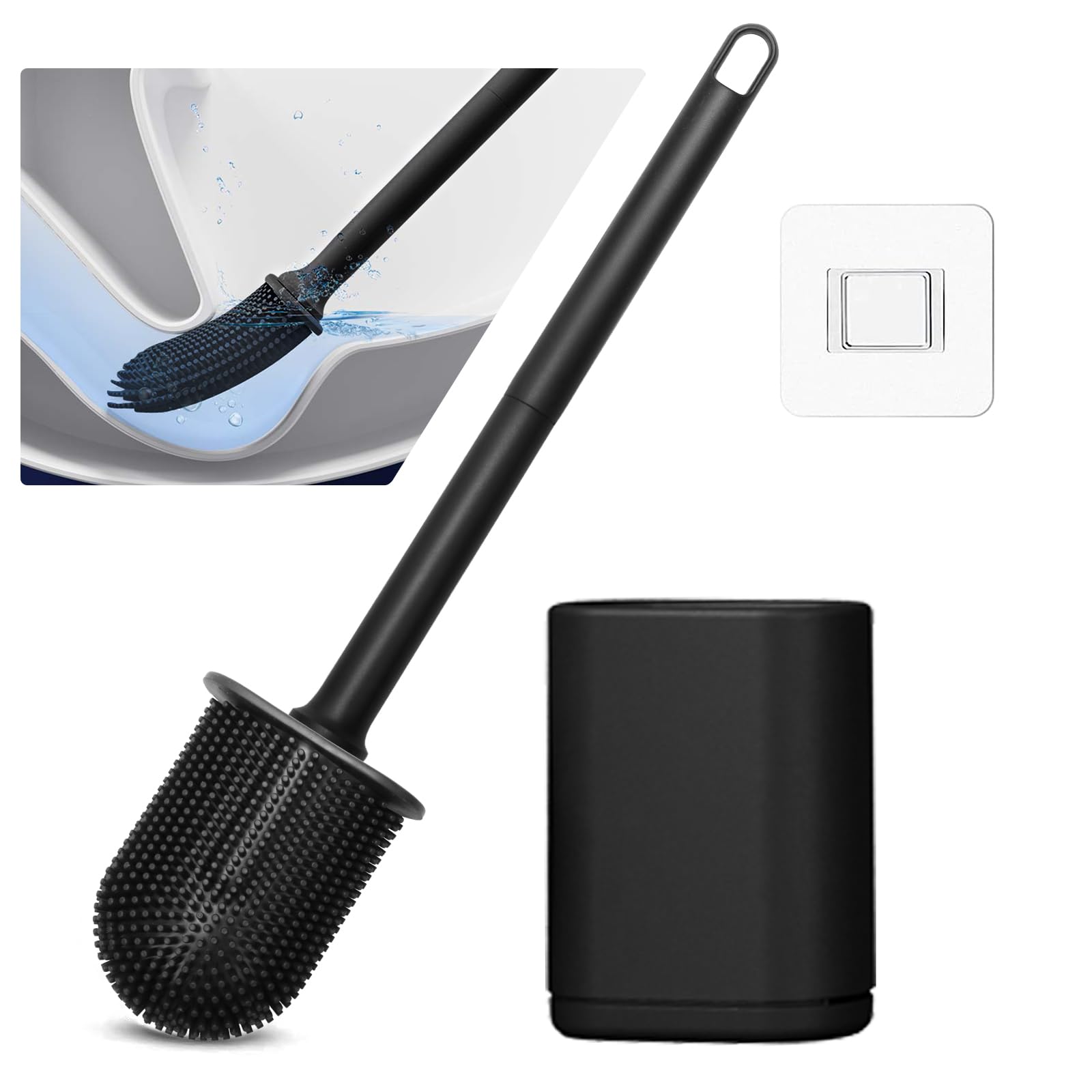 JIMACRO Soft Toilet Brush Silicone Long Handle Deep Cleaner Toilet ...