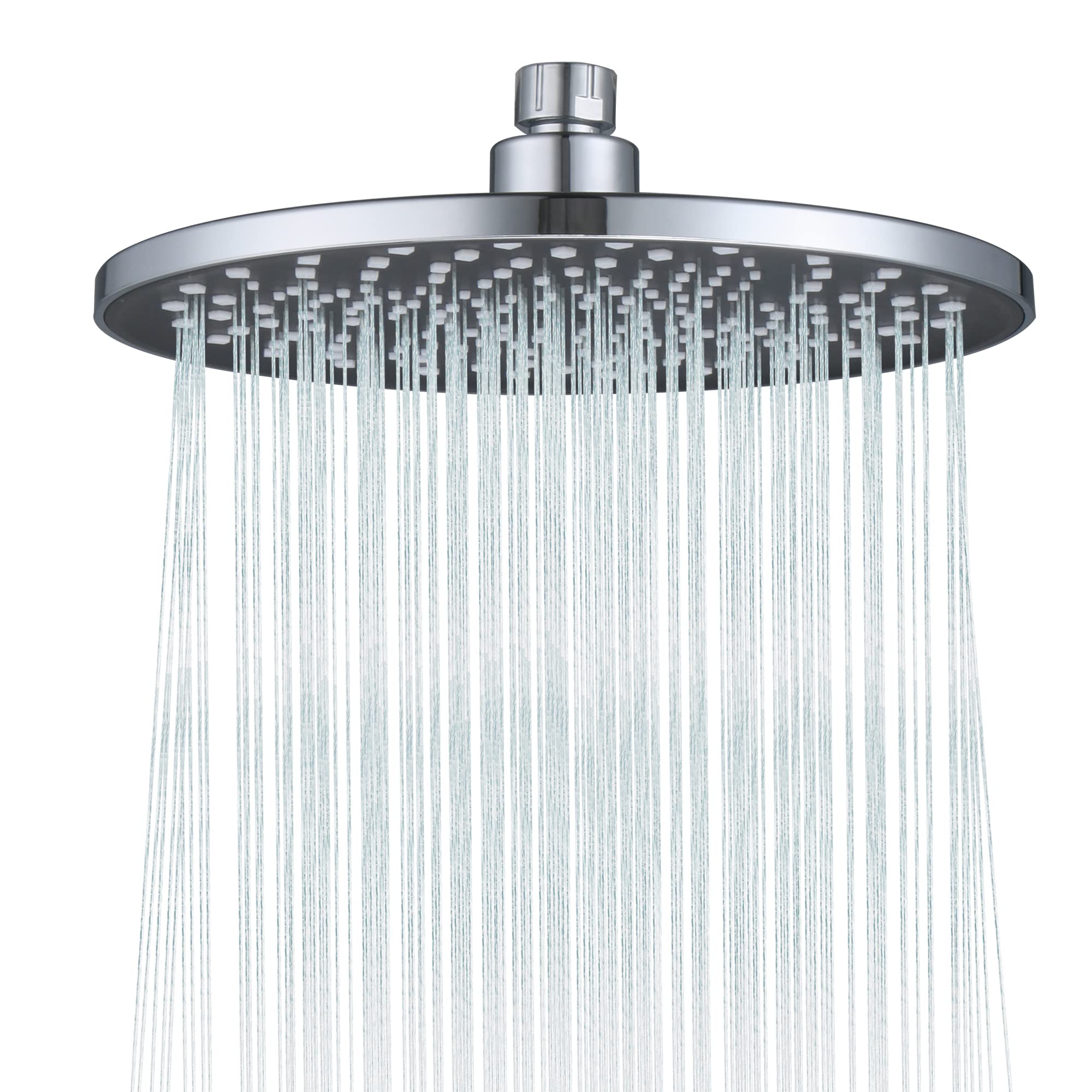Rainfall Shower Head Fixed Showerhead 8.5-Inch Square Bathroom Rainhead Self-Cleaning Overhead Waterfall Shower Head With Adjustable Swivel Ball Joint | G1/2" Universal Fitting | ABS Chrome