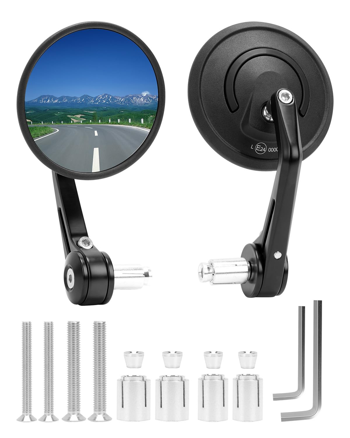 thumbnail image 2 of Oxford Horizon Motorcycle Bar End Mirror - Right Side Universal Fit (Black) 2 of 3