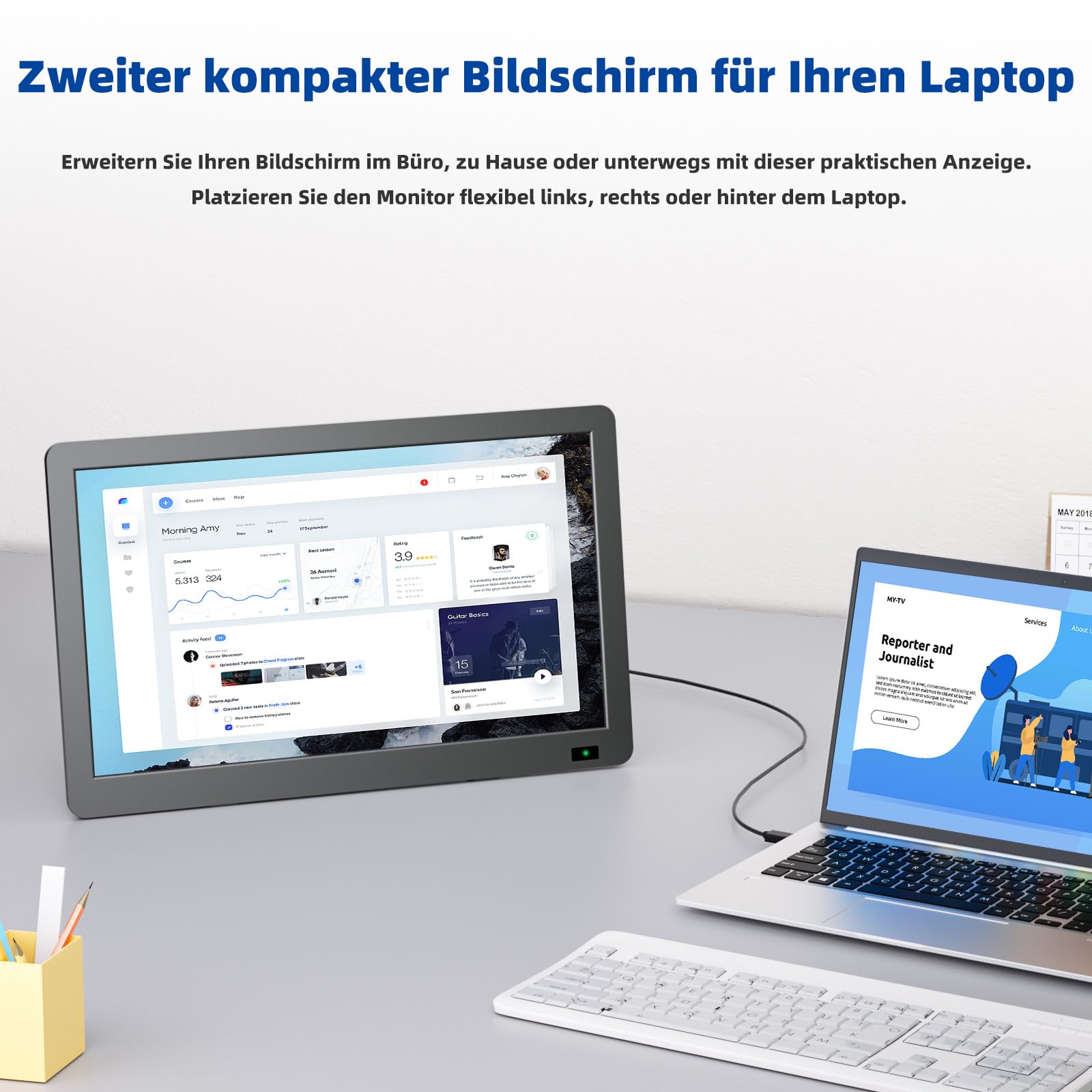 Portable LCD TV DVB-T2 Battery-Powered with Antenna – 14.3in – DESOBRY