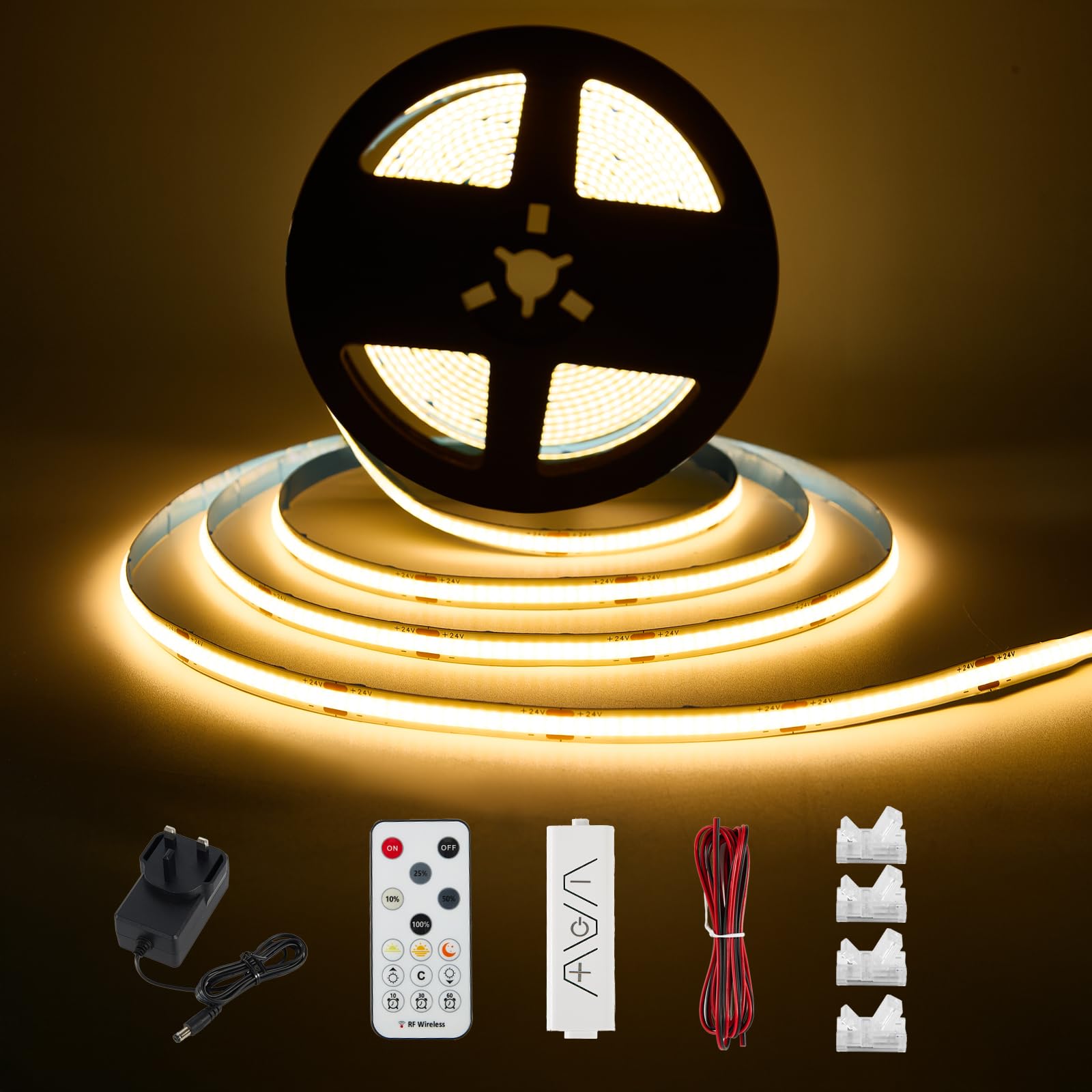 Enteenly COB LED Strip Warm White 3 Meters, Under...