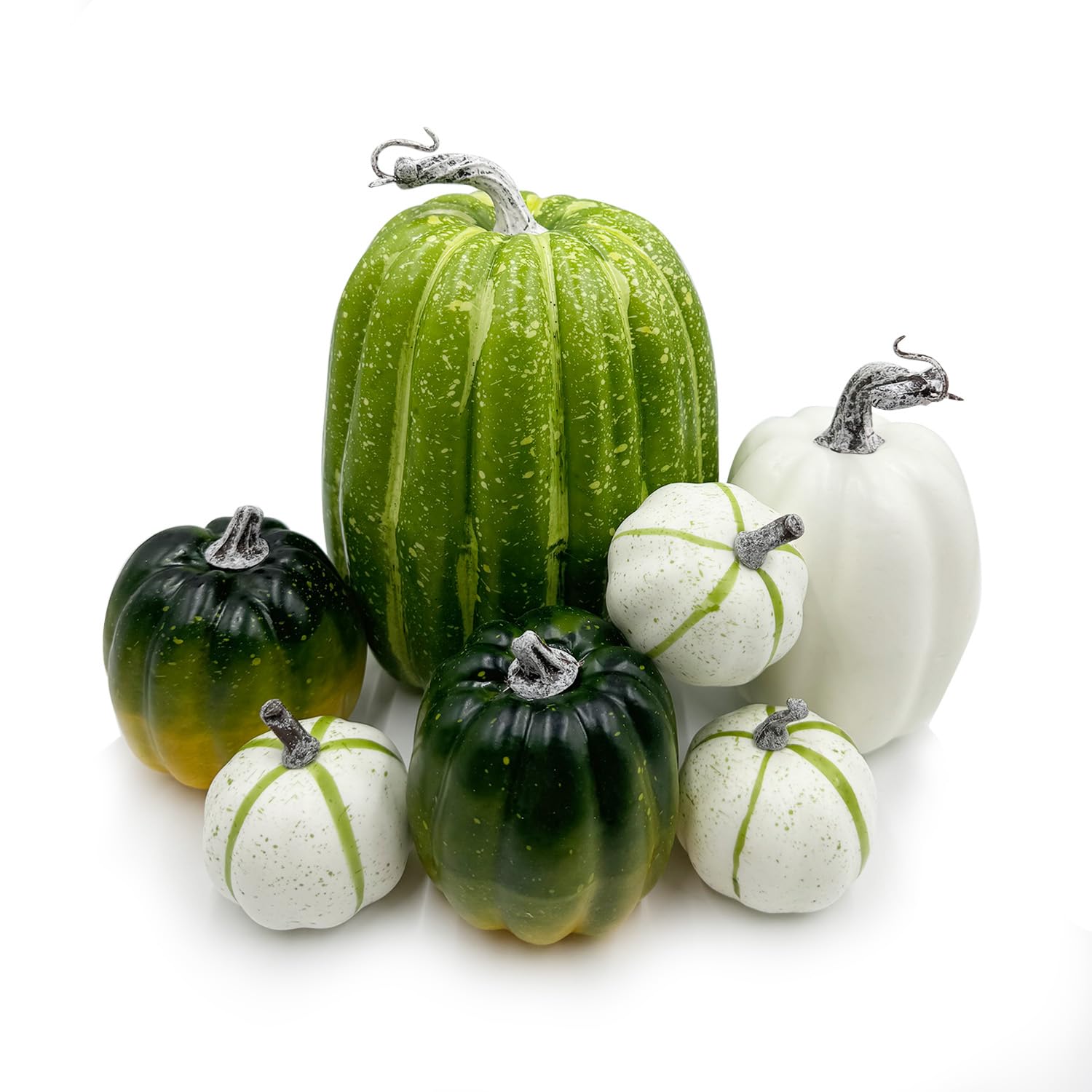 7Pcs Artificial Pumpkins, Harvest Fall Gold Foam Pumpkins For Halloween Thanksgiving Home Party