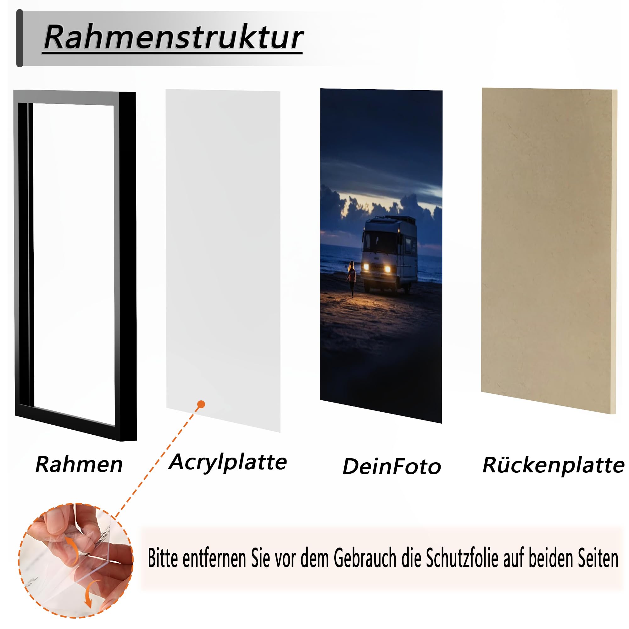 Tinkeps Bilderrahmen 50 x 70 cm, 3er-Set, schwarzer Bilderrahmen 70 x 50 cm. Aus Holz gefertigt, Rahmen 50 x 70 cm. Ideal für Fotos, Bilder und Poster. – Haus & Küche