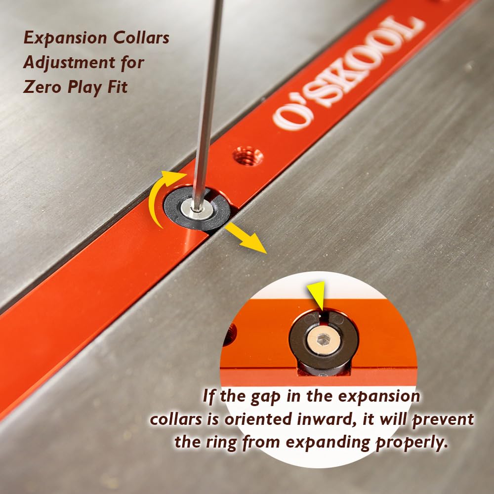 O'SKOOL 430mm Aluminium Miter Bars 2 Pack Table Saw Sled Runners - product photograph 2