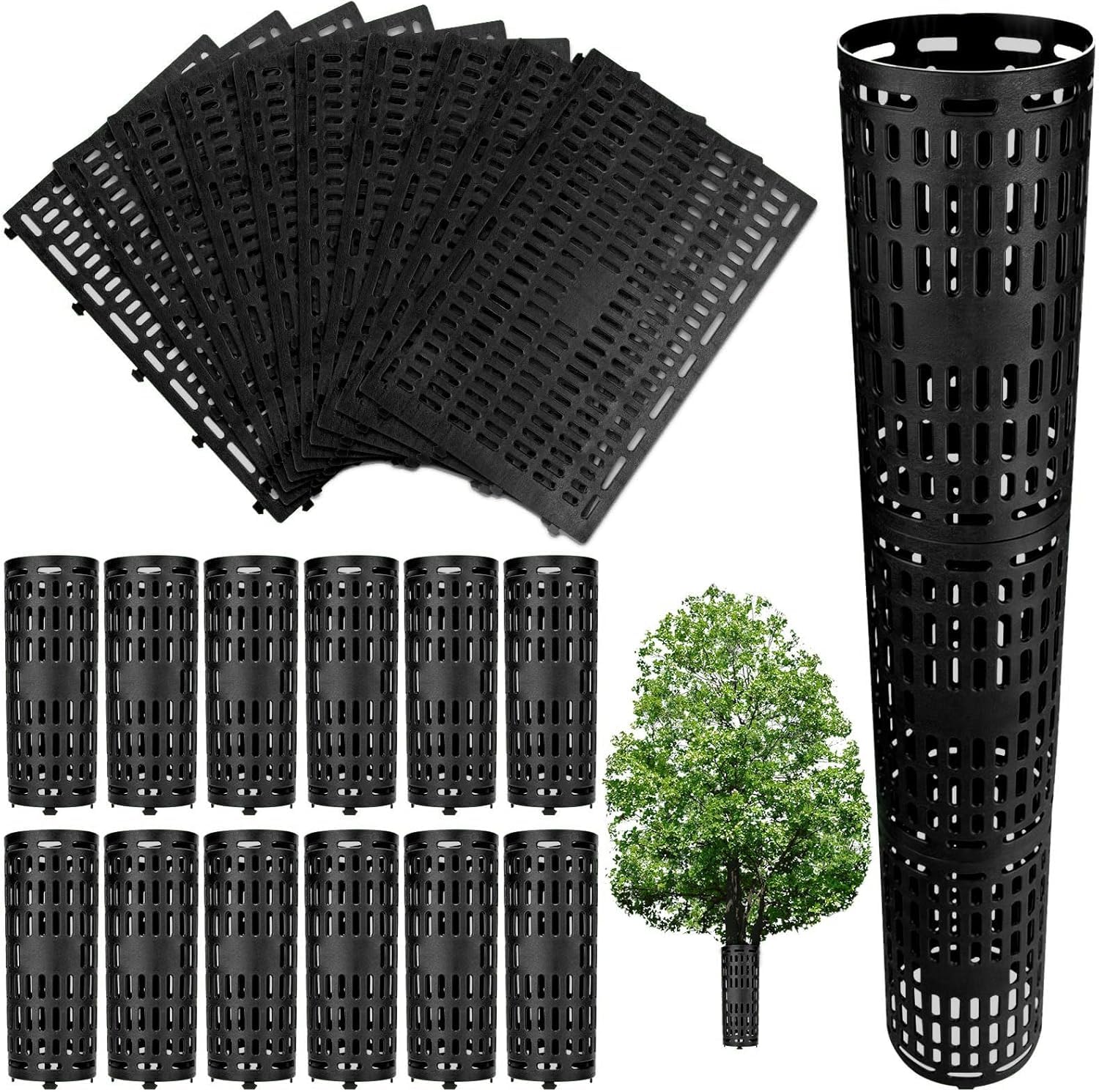 Source photograph for Pallet – Tree Protection – Assemblable Tree Trunk Protectors, Black Bark Guards