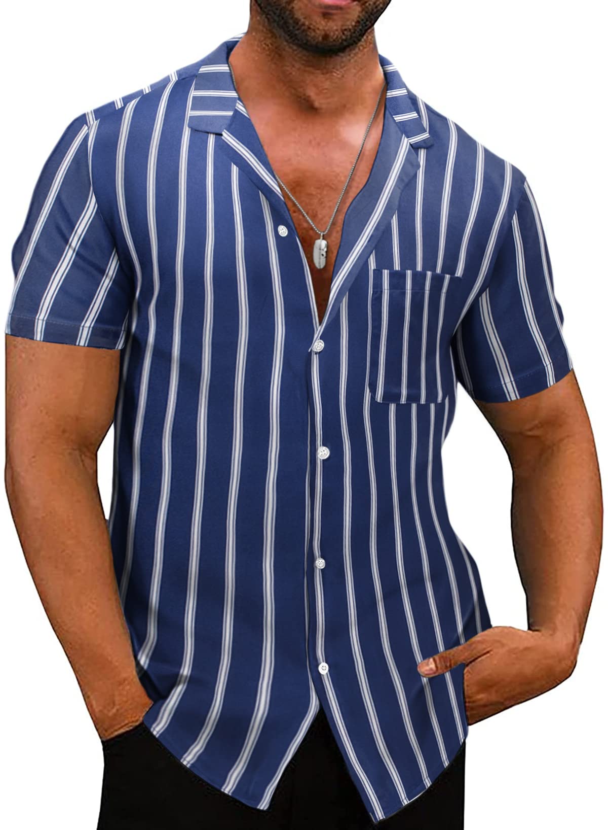 AlvaQ Mens Floral Hawaiian Shirts Short Sleeve Mens Summer Shirts ...