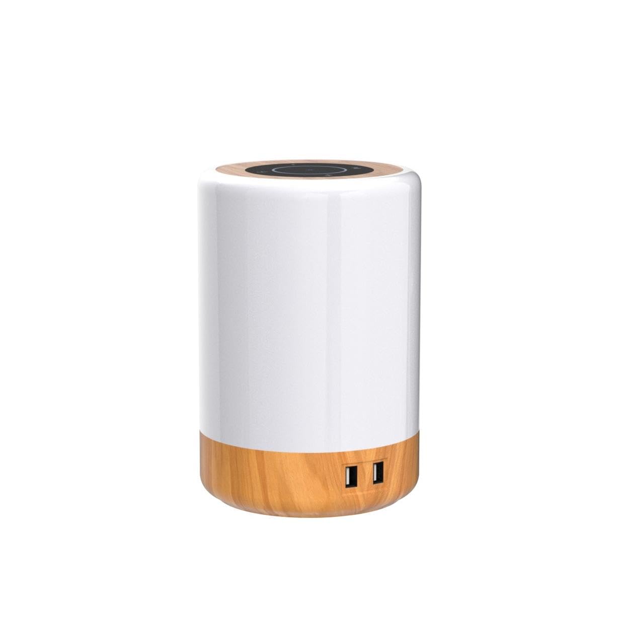 Taipow Nachttischlampe mit 4 USB-Ladeanschlüssen, LED-Tischlampe mit Touch-Dimmer für das Schlafzimmer, 7 Farben und Memory-Funktion, weiches, helles Licht für Schlafzimmer, Büro, 