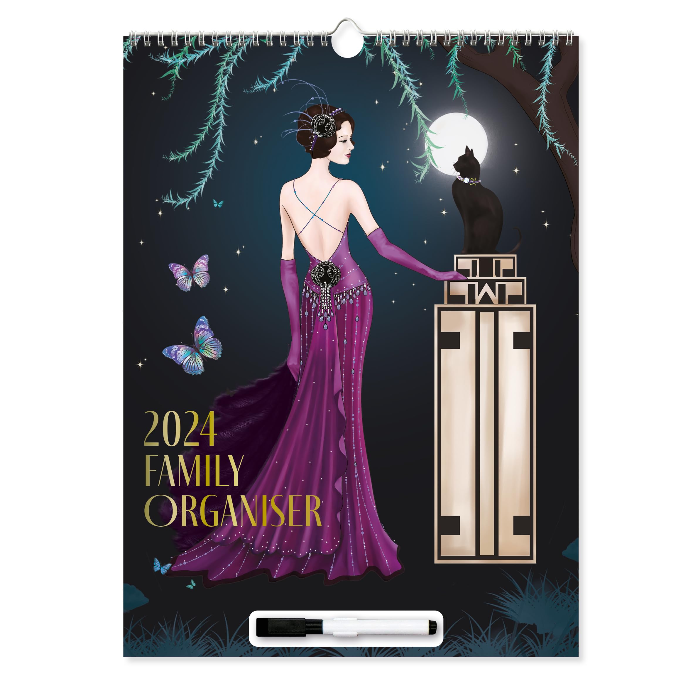 2024 Family Organiser Wall Calendar Claire Coxon Art Deco Design 2024-family-organiser-wall-calendar-claire-coxon-art-deco-design