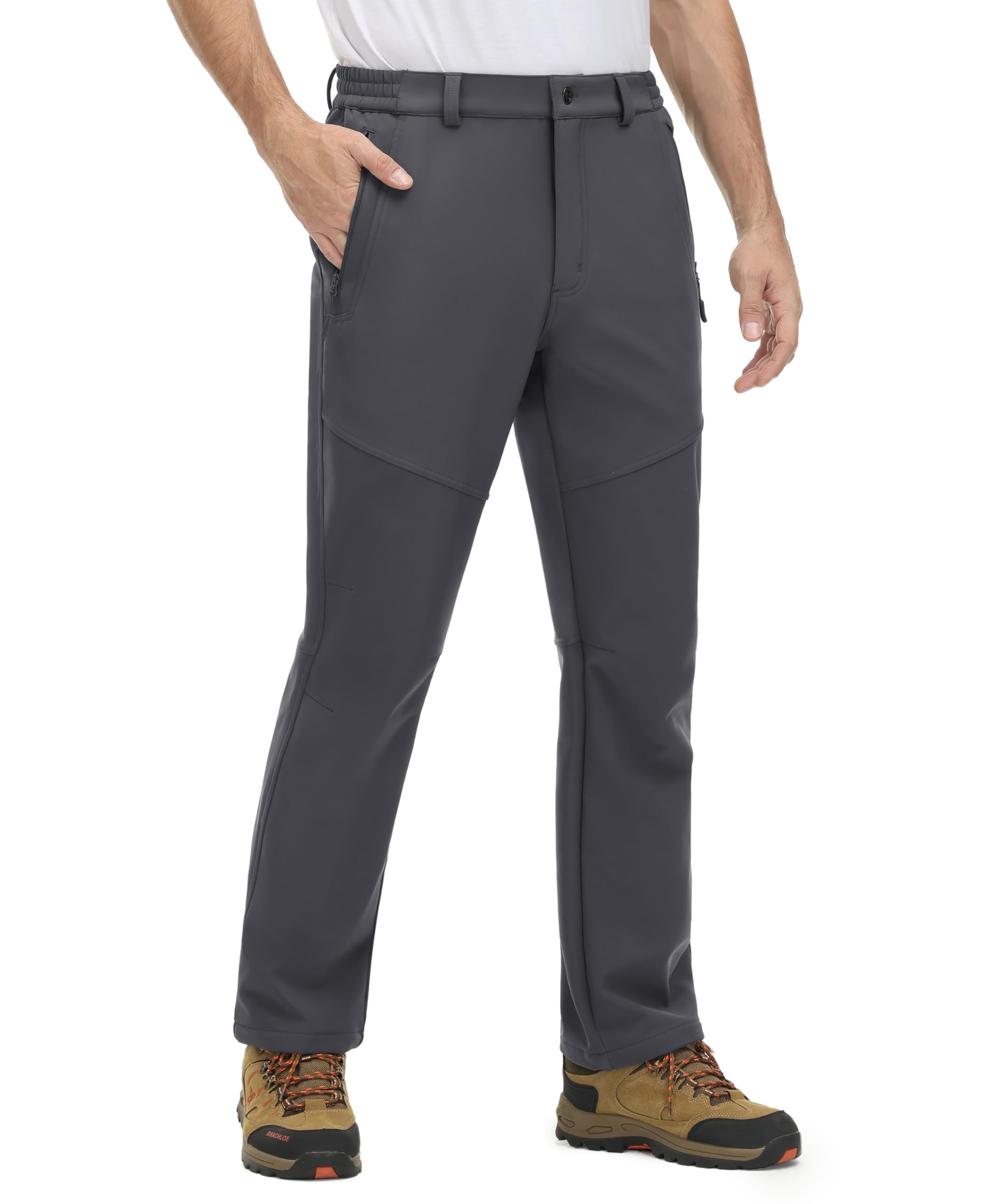 MAGCOMSEN Men s Warm Hiking Trousers Scratch Resistant Elastic Waistband Trousers Athletic Cargo