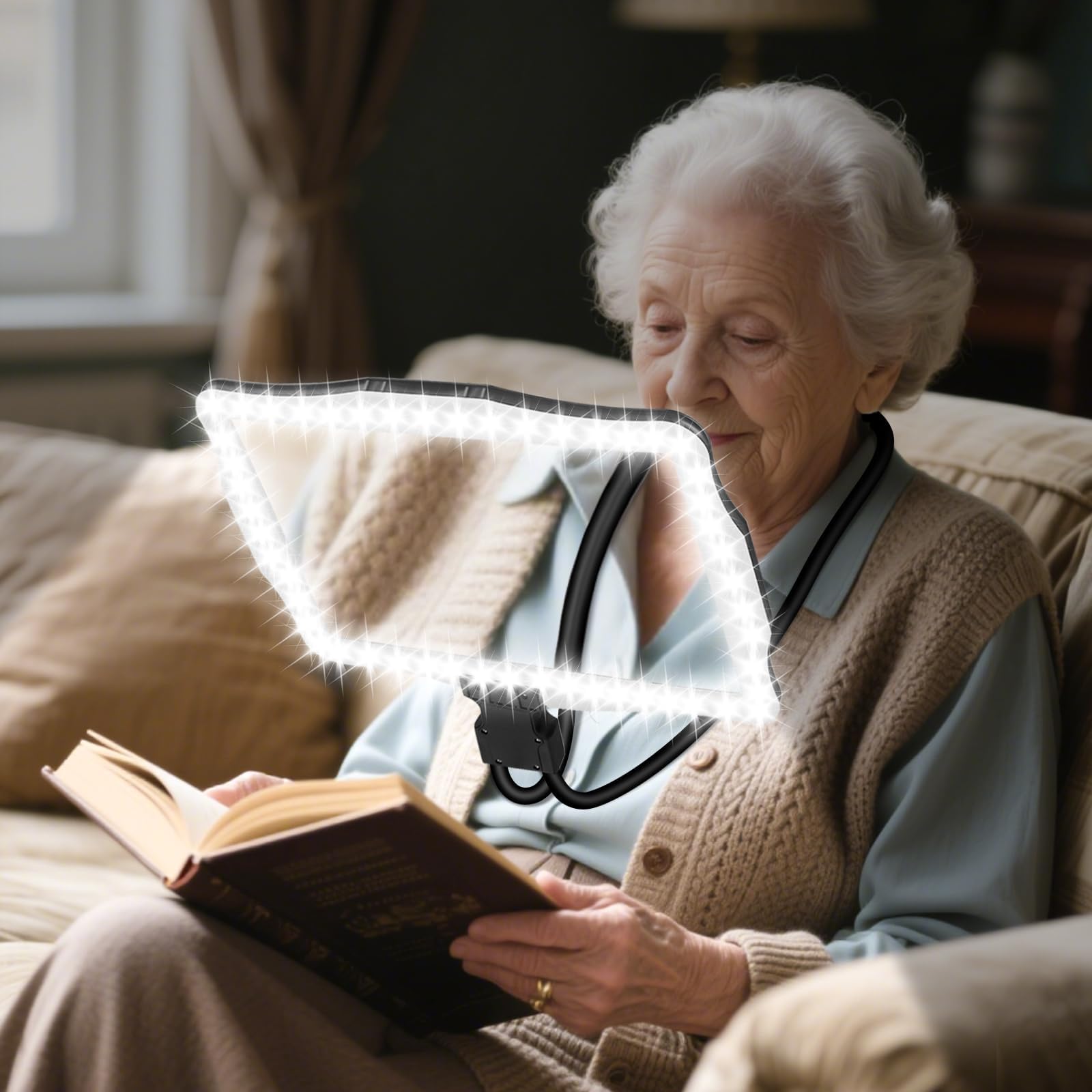 Large 10X Hands-Free Magnifying Glass with Light for Reading – Adjustable Neck Wear