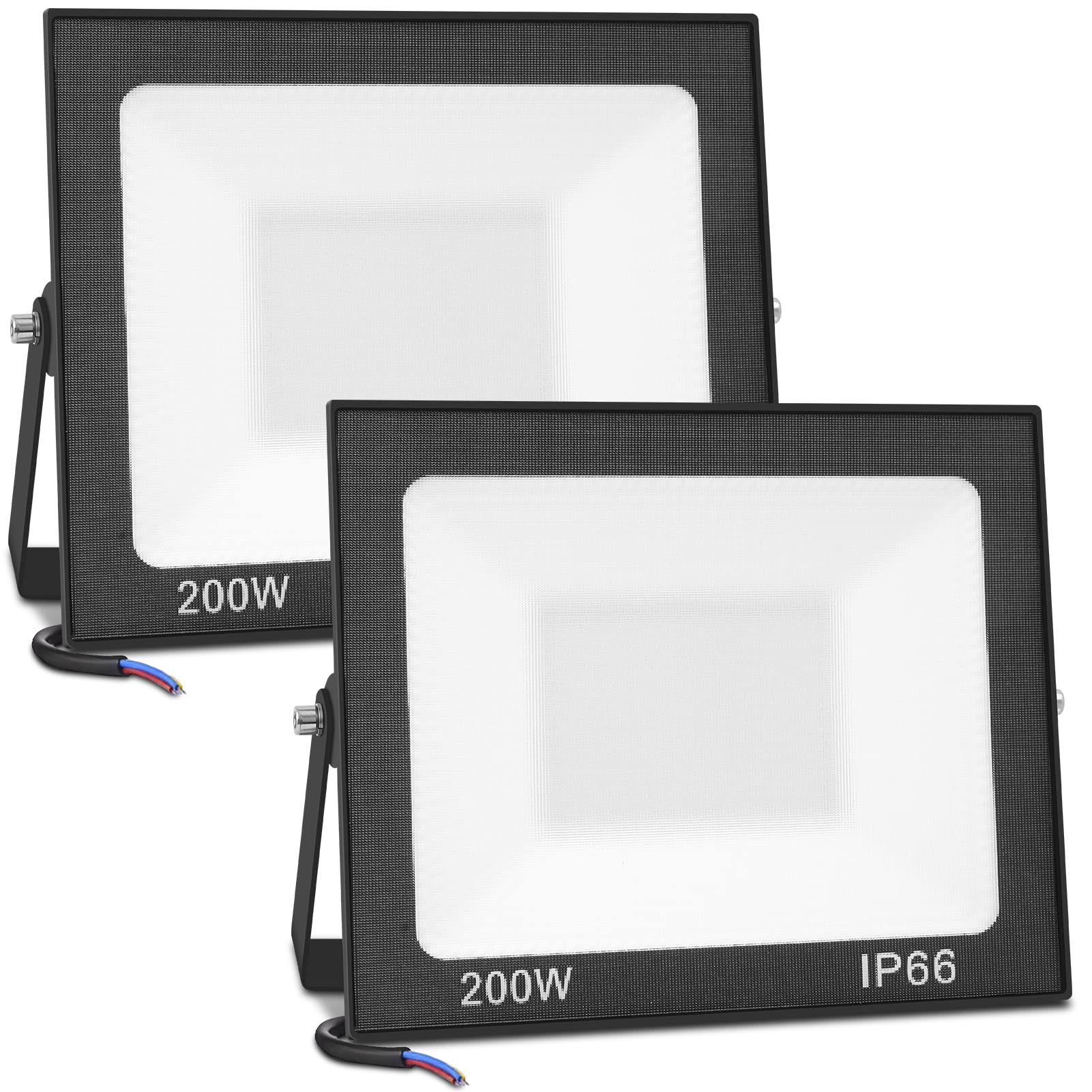 Ankishi 200W LED Floodlight, IP66 Waterproof Security Lights, Super Bright Lights LED 20000LM Outdoor Light, 6500K Daylight White Wall Light For Garden, Patio, Backyard, Front Yard, Garage