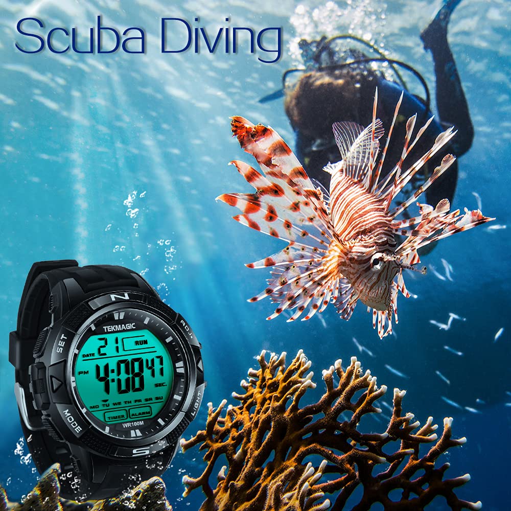 BANGLIN 10 ATM Luminous Waterproof Scuba Diving Water Watch with Stopwatch and A