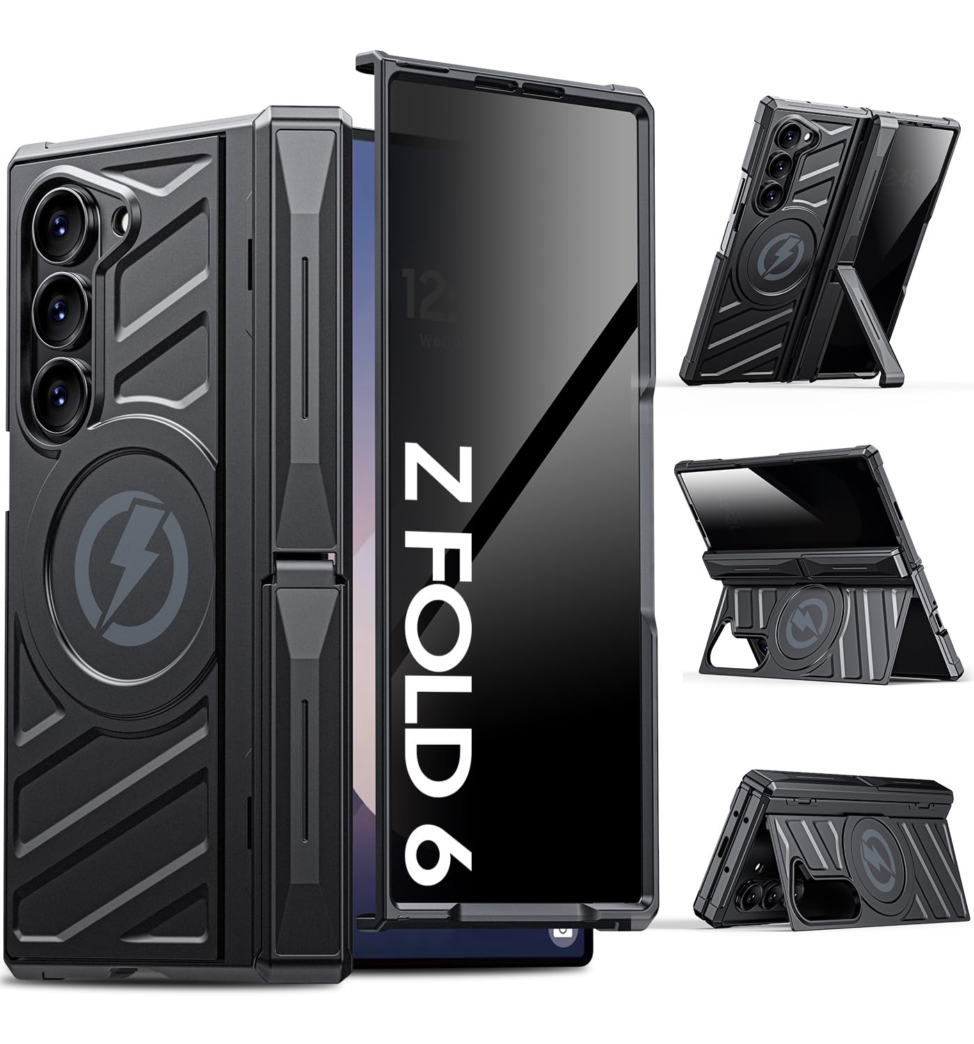 LEIAU Heavy Duty Magnetic Case for Samsung Z-Fold 6...