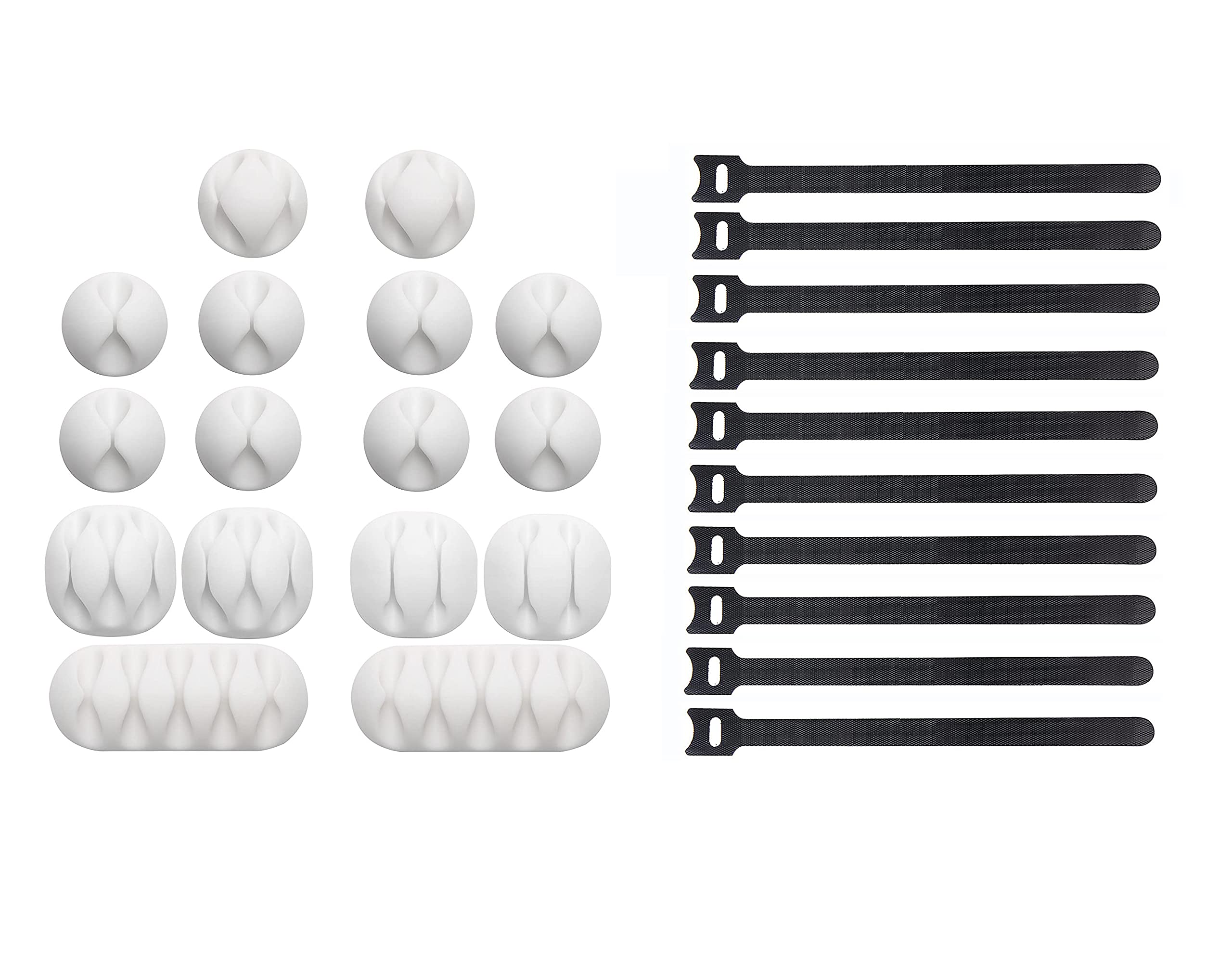 Tiardey 16 pcs Cable Clip Holders with 10 Cable Ties,Desktop Cord