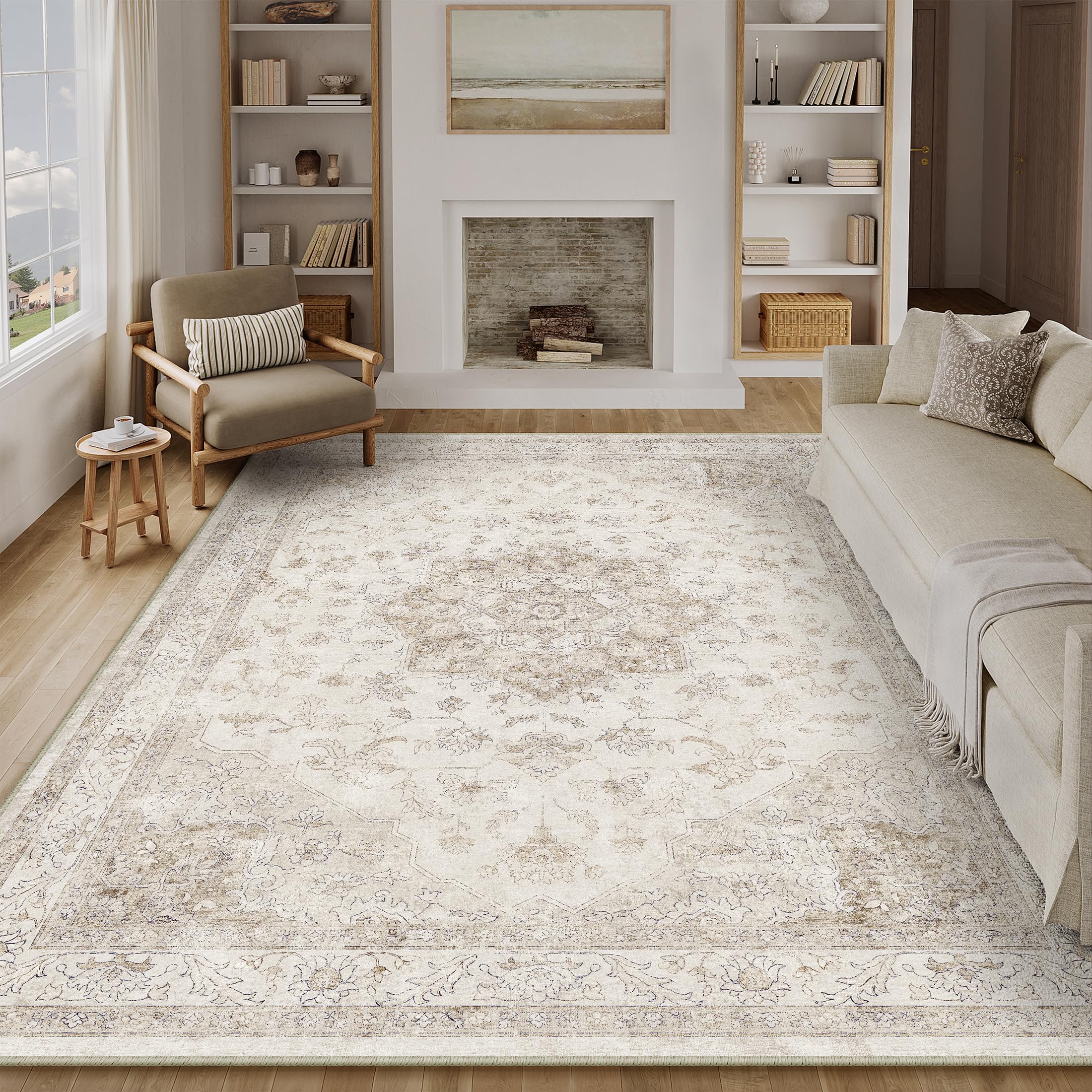 Source photograph for Pallet – Vintage Rugs – Beige Rug 200x300cm, Grey Rug 160x230cm, Washable Rugs