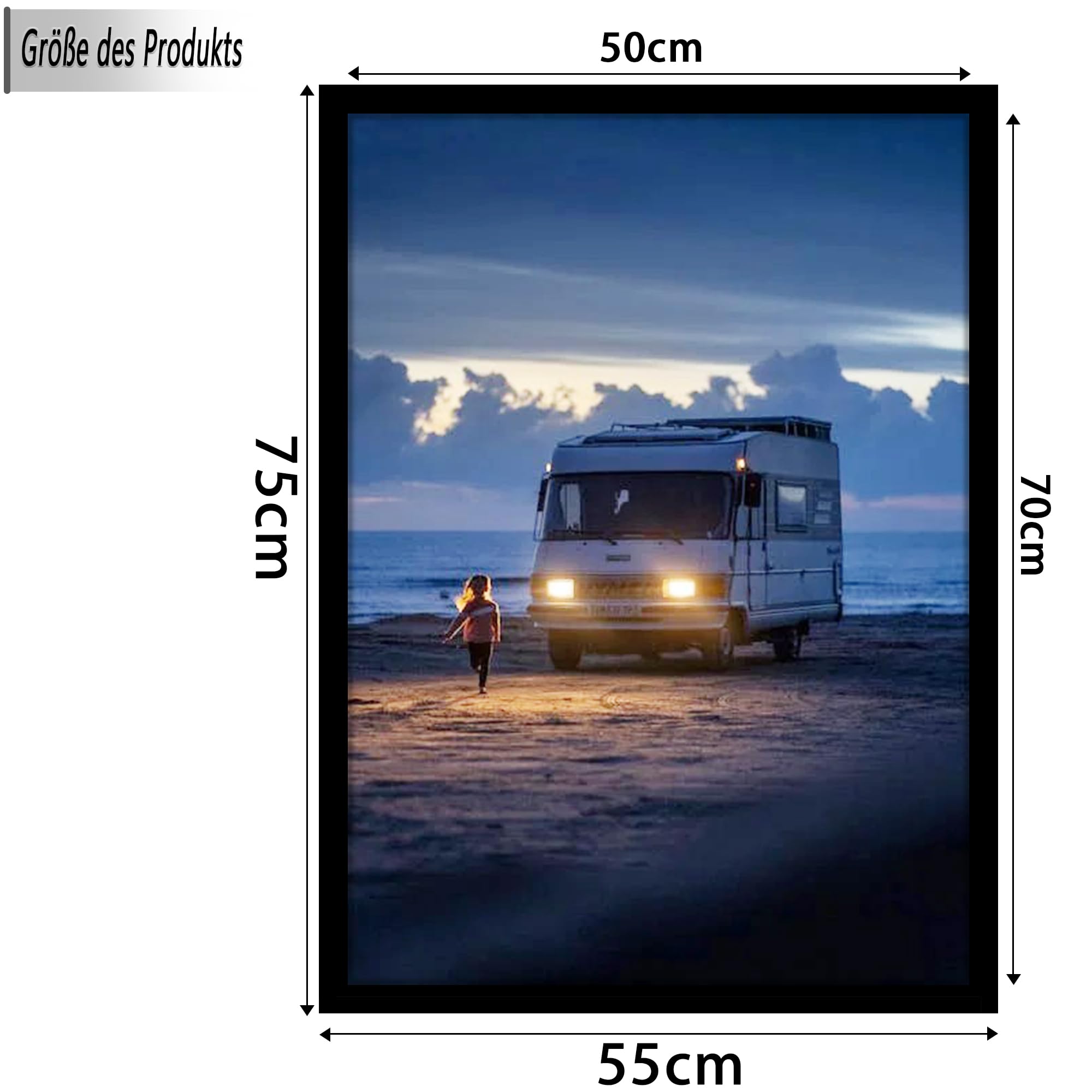 Tinkeps Bilderrahmen 50 x 70 cm, 3er-Set, schwarzer Bilderrahmen 70 x 50 cm. Aus Holz gefertigt, Rahmen 50 x 70 cm. Ideal für Fotos, Bilder und Poster. – Haus & Küche