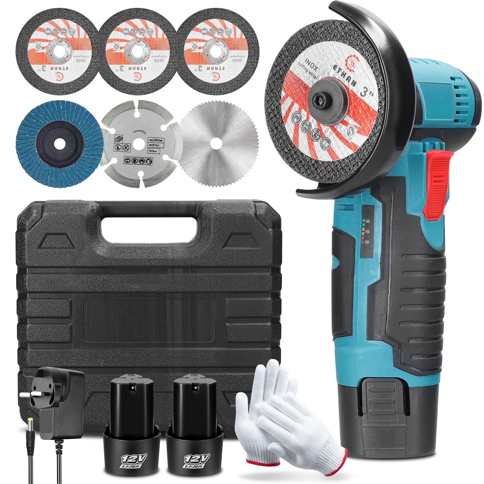 Mini Cordless Angle Grinder, Grinder Tool With 2PCS | WhichOne