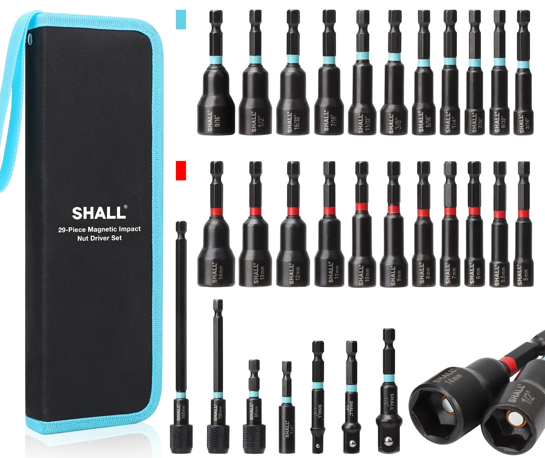 Shall 29PCS Magnetic Nut Driver Set, Impact Drill...