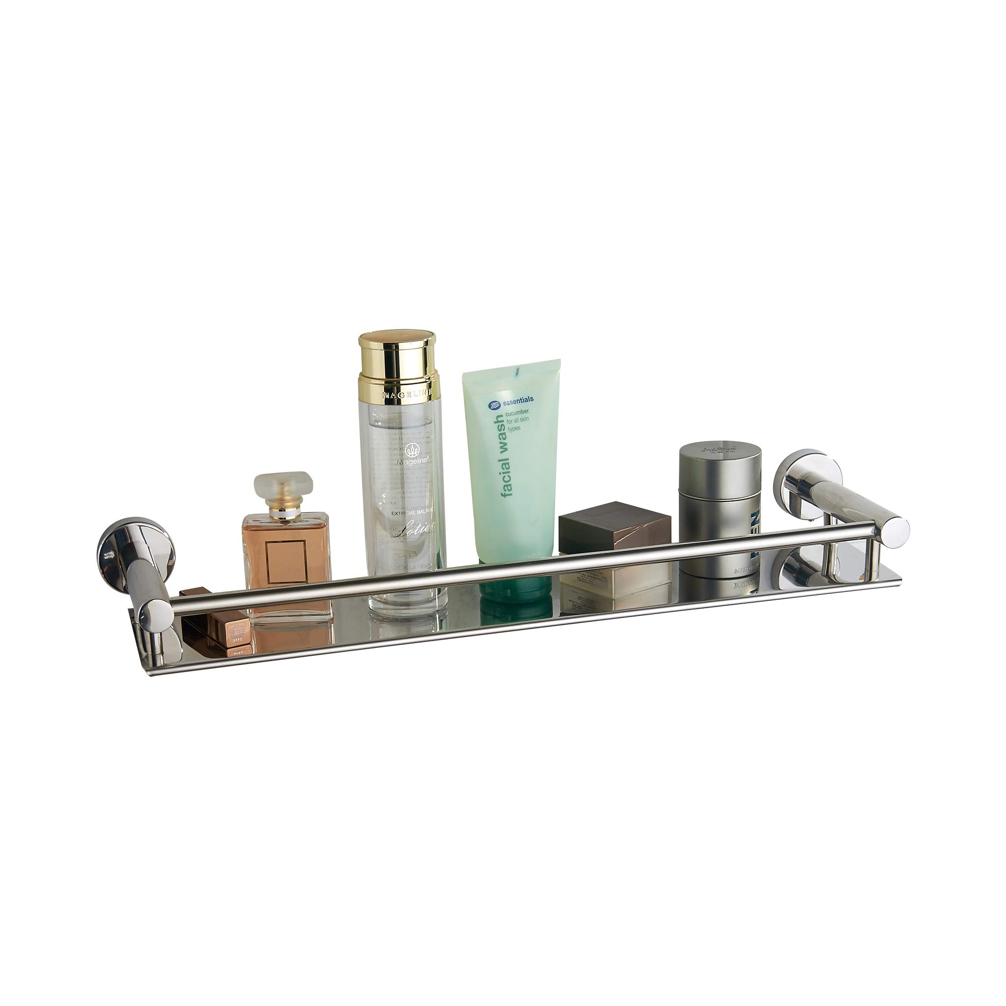 Source photograph for Pallet – Bathroom Accessories – Wall-Mounted Stainless Steel Shelf with Rail
