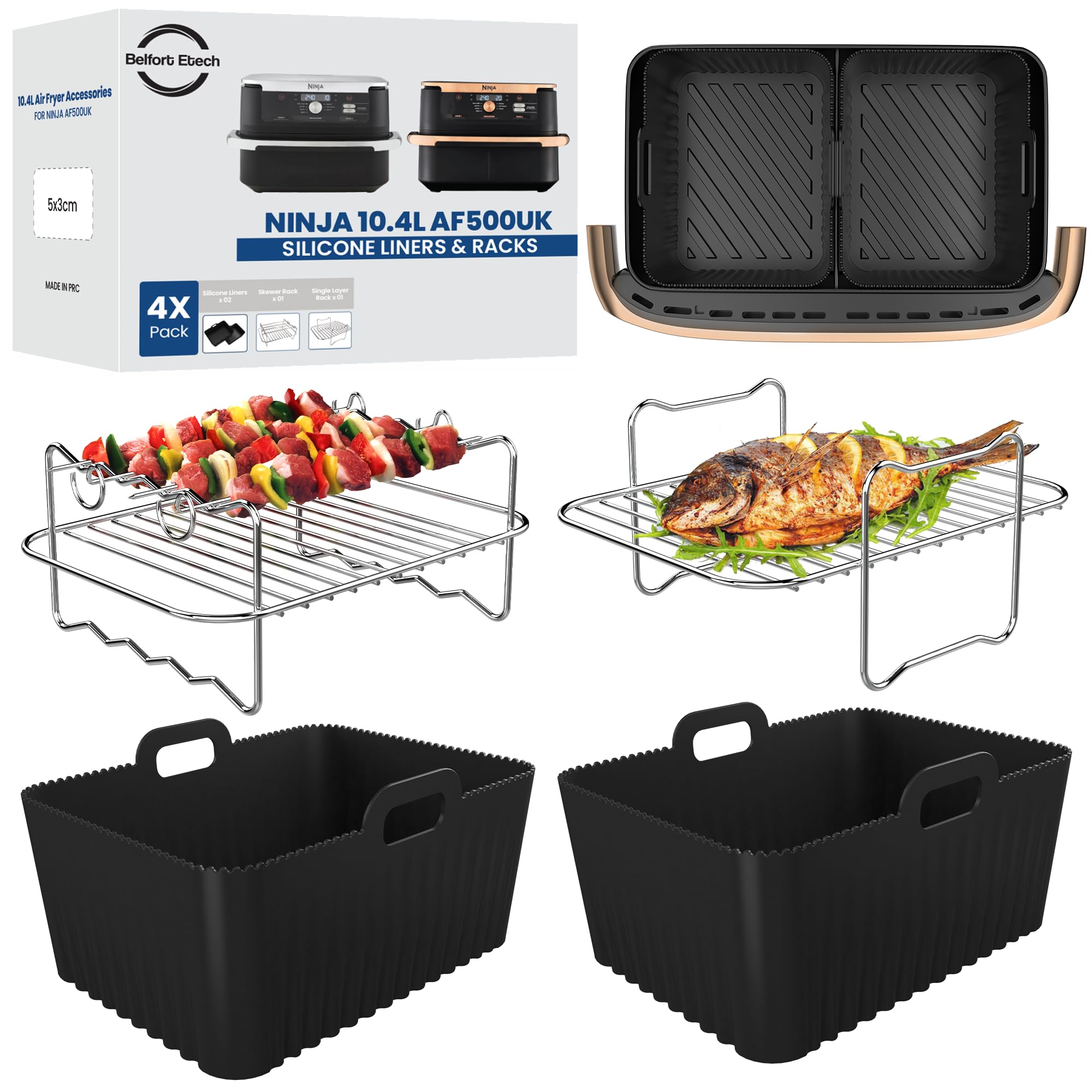 Source photograph for Pallet – Air Fryer Accessories – Racks, Silicone Liners, Ninja AF500UK Accessories