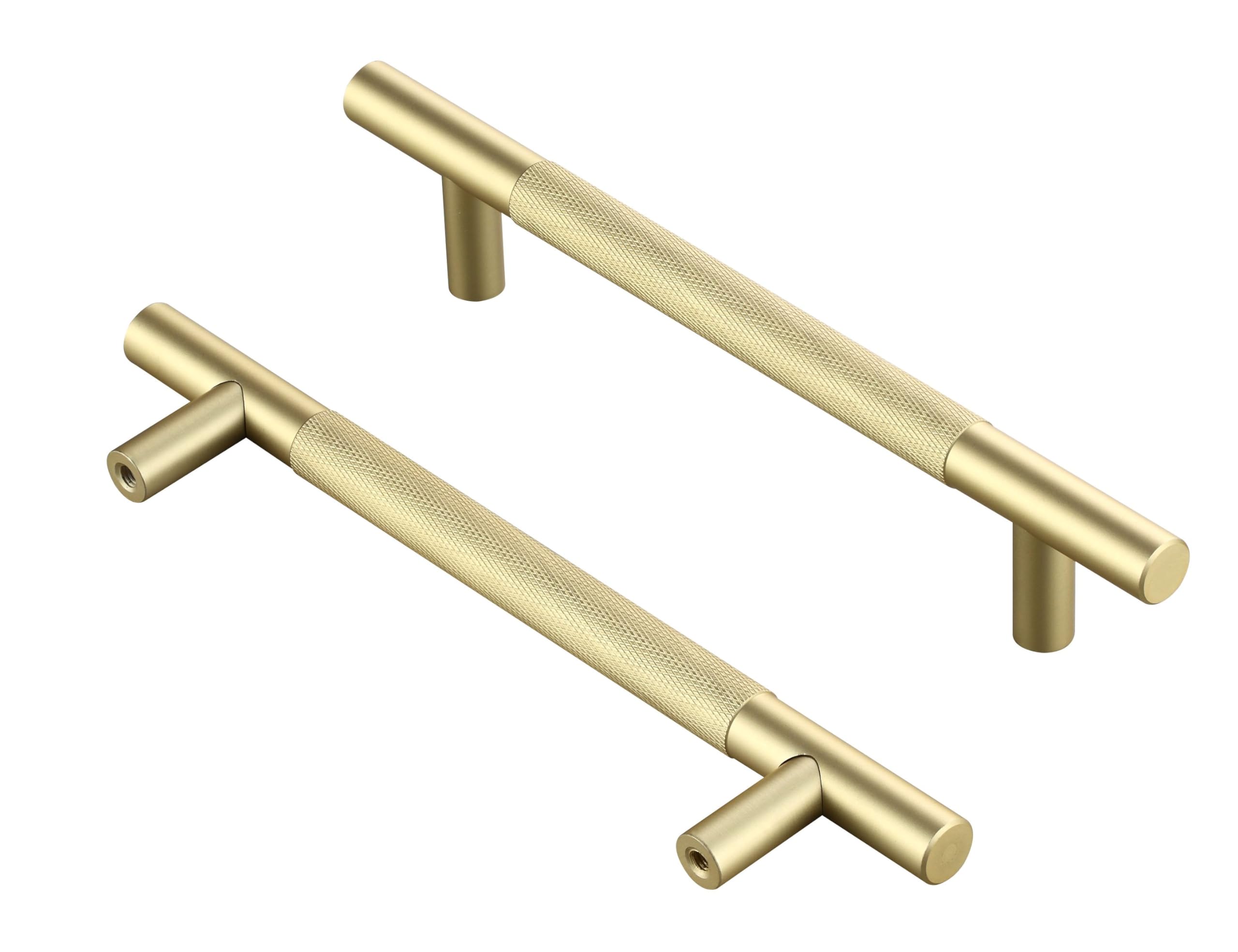 AITITAN 10 Pack Gold Cupboard Handles 128mm Hole Spacing (180mm