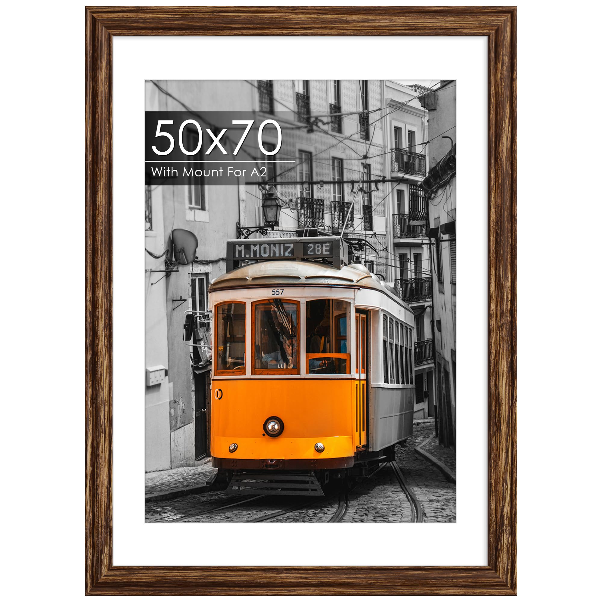 Source photograph for Pallet – Picture Frames – Brown 50 x 70cm Frame, Mount, Plexiglass